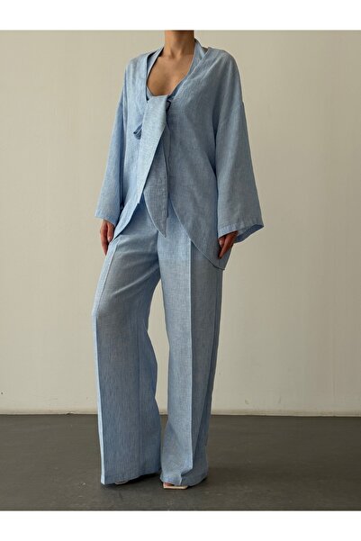 Quzu V Yaka Bağlamalı Modern Kimono Ceket
