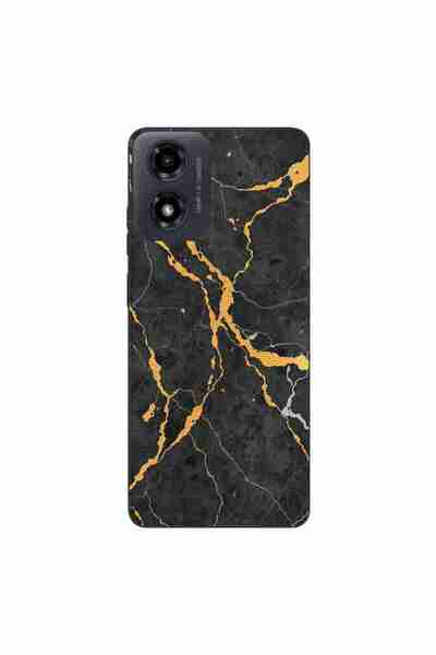 OEM Husa compatibila cu Motorola Moto G04 Silicon Gel Tpu Model Noir Gold Marble