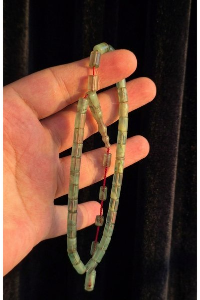 güleçdoğaltaş Güleç Natural Stone Muhammed Tacir Handcrafted Wrist Length Cut Prayer Beads 5.5X8 mm