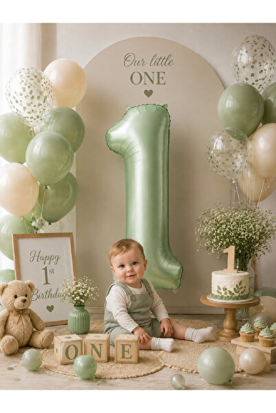 Magique Party Rakam Folyo Balon 34''/86cm - Su Yeşili
