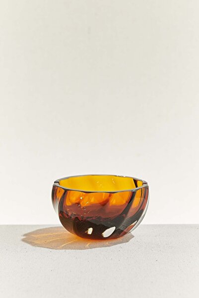Paşabahçe Ashtray 10.5 cm Amber Handmade