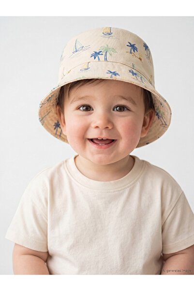 LC Waikiki Vizyon New Season Pink Patterned Baby Boy Bucket Hat