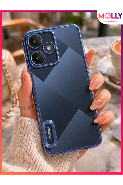 Molly İNFİNİX HOT 30İ İçin Kenarları Metalik Sierra Blue Lens Koruyuculu Lou ...