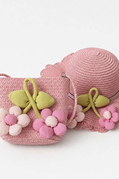 Mollycrush Girl's Gift Summer Pink Hat and Bag Set |   Daisy Flower Model Sui...