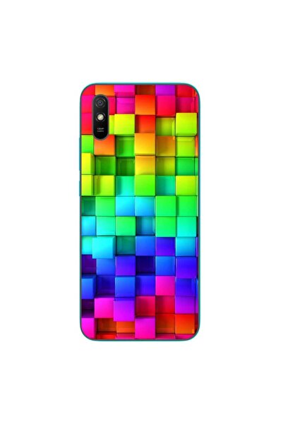 OEM Husa compatibila cu Xiaomi Redmi 9A Silicon Gel Tpu Model Colorful Cubes