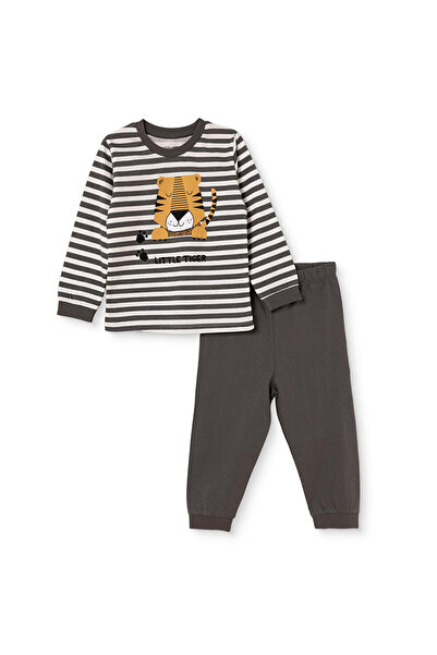 ebebek Hello Baby HelloBaby Erkek Bebek Pijama Takımı Hayvan Baskılı Çıtçıtlı...