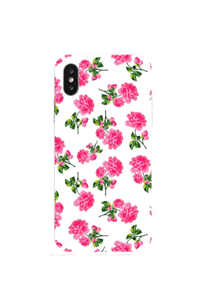 Other Apple iPhone Xs Roses White Transparent Silicone TPU Θήκη