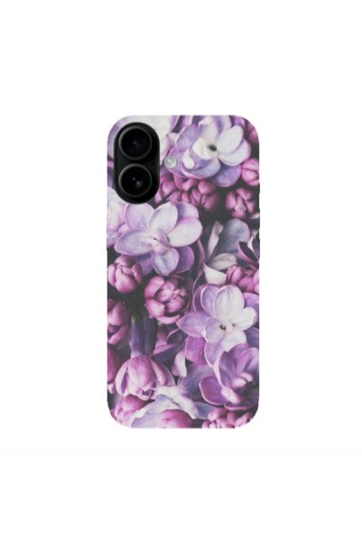Other Apple Iphone 16 Purple Flowers Transparent Silicone TPU Θήκη