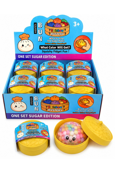 BaoBao Скуиши антистрес играчка кнедла с цветни гел топчета, 8 см