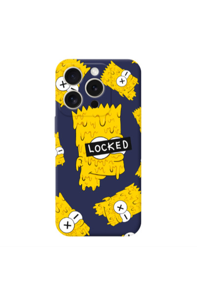 Other Apple iPhone 15 Pro Max Bart Simpson Dark blue Colored Silicone TPU Θήκη