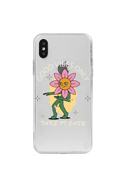 Other Apple iPhone Xs Good Vibes Only Transparent Silicone TPU Θήκη