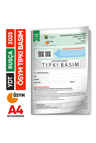 İnformal Yayınları 2025 YKS YDT Rusça ÖSYM Tıpkı Basım Çıkmış Soru Deneme Kit...
