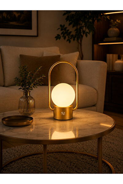 Yavuzlar Avize Nordic Halo Gold Ambiance Lamp Decorative Led Table Lamp Moder...