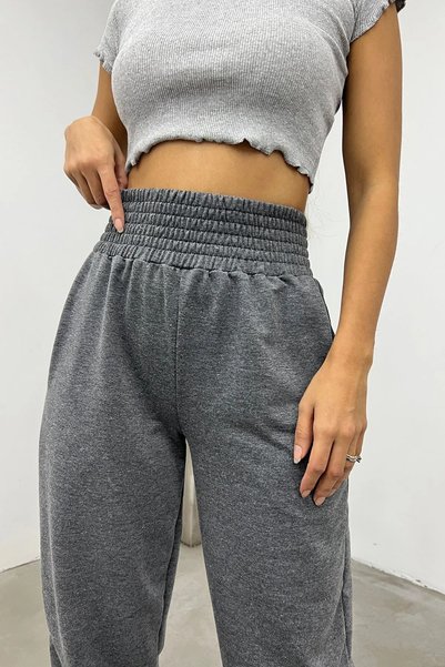 mrv women Women's Jogger Extra High Waist Compact Combed Cotton Sweatpants (Not Elasticated Cuffs)