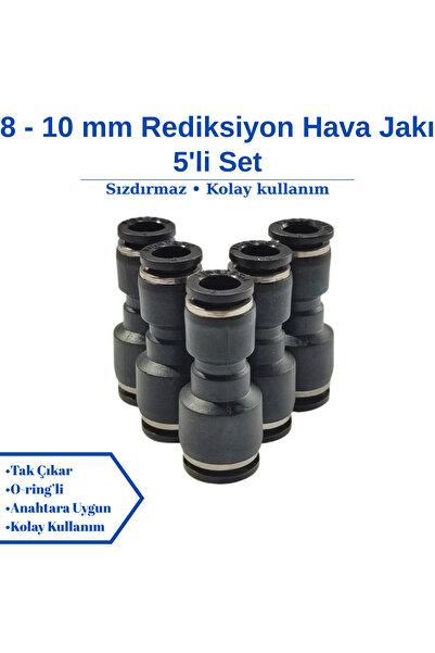 BROTECH 10 - 8mm Redüksiyon Hava Jakı - Pnömatik Jak - Hortum Jakı - Ekleme Jakı