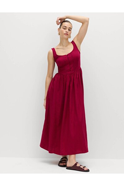 Marks & Spencer Keten Karışımlı Elbise