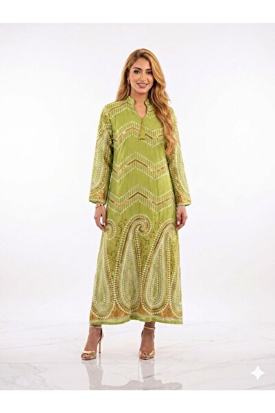 DAY BY DAY Women's Full Embroidered Jalabiya with Hebbat at Neckline