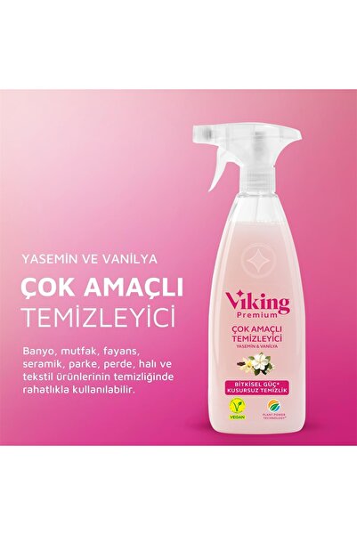 Viking Premium Çok Amaçlı Yasemin & Vanilya 750 ML 5 Adet + Tel Bez Hediyeli