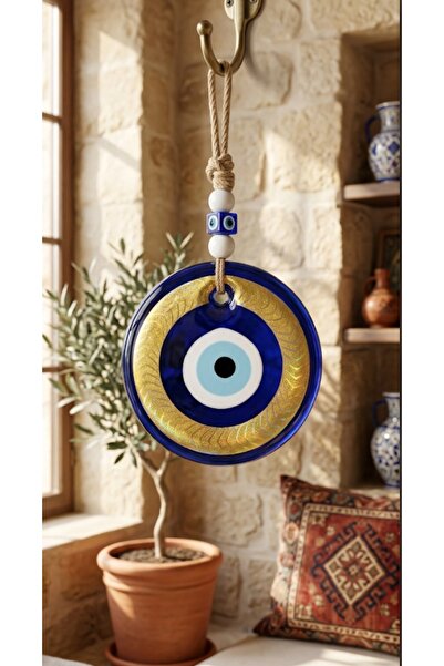 Nurtakı 12 cm Evil Eye Bead with Gilded Foil Pattern