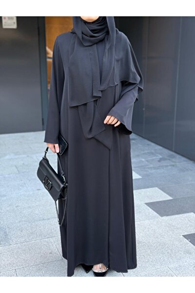 Tafetta Fular Bağlamalı Abaya