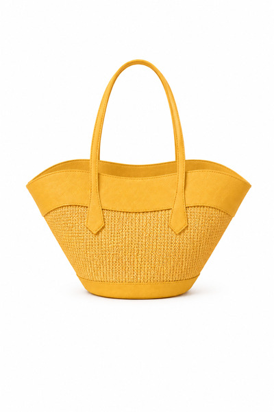 Bags Italia Elegant shopper bag with braided texture and long handles