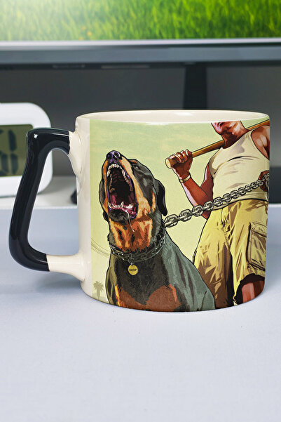 ZipZap Gta 5 Printed Ceramic Luxury Mug (1 Piece) Custom Black Handle Wave Ha...