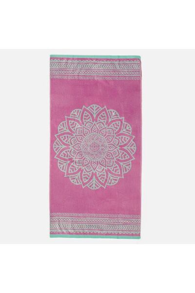 OEM Prosop de plajă din bumbac cu mandala roz-verde 150 x 75 cm