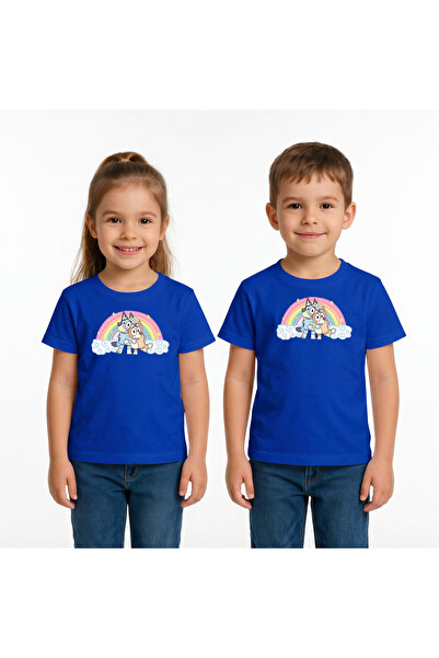 URBANTRENDSTORE تي شيرت Bluey Rainbow بتصميم خاص للجنسين، للبنات والأولاد، بر...