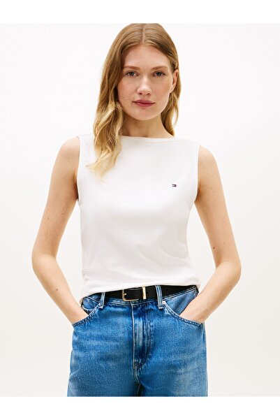 Tommy Hilfiger Tricou Femei / Fete Ecru