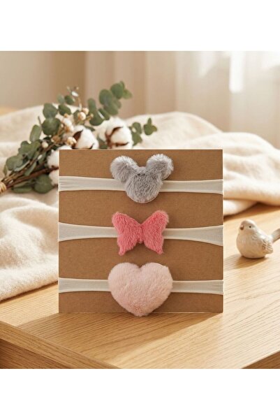 Panowill Design Kız Bebek Peluş Objeli Saç Bandı Seti-Kartlı Ürün
