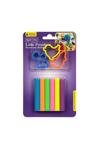 OEM Set plastilină creativă pentru copii, Neon, 9 piese, cu forme animăluțe, ...