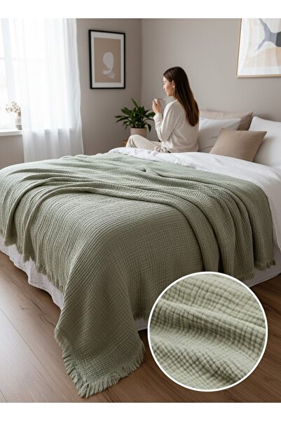 DNRYSL 280x300 4-слойно муселиново покривало за легло King Size, 100% памук, ...