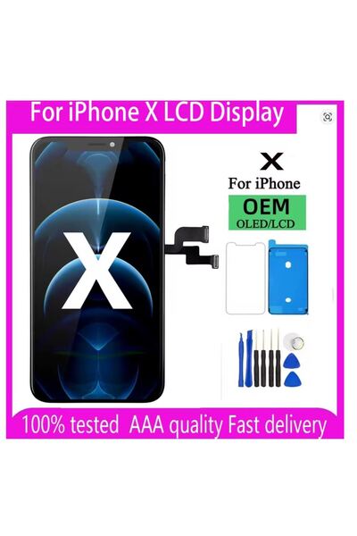 Yedcom Iphone Uyumlu X A Kalite Ön Lcd Ekran Dokunmatik Sıvı Bandı Kırılmaz T...