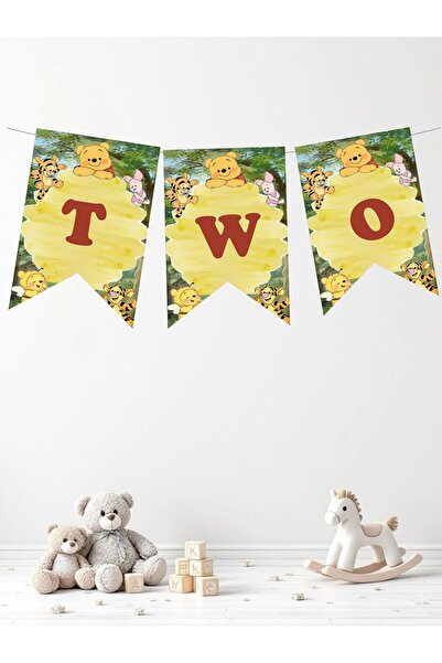Sinek Kupası Tasarım Winnie the Pooh Themed Two-Text Birthday Party Lettering...