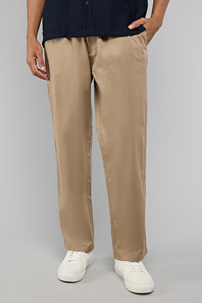 R&B Solid Loose Fit Pants with Elastic Waist