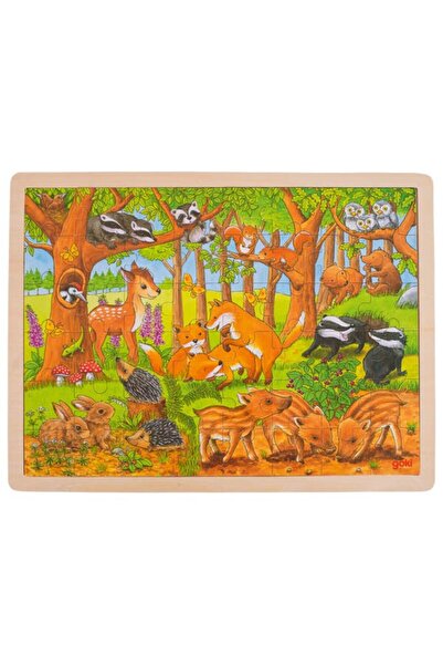 Goki Wooden Puzzle Baby Wild Animals