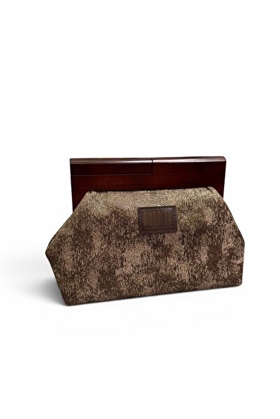 Nuggita Clutch/Portofoliu din lemn (Geantă de mână/de umăr) Maro - Modele în ...