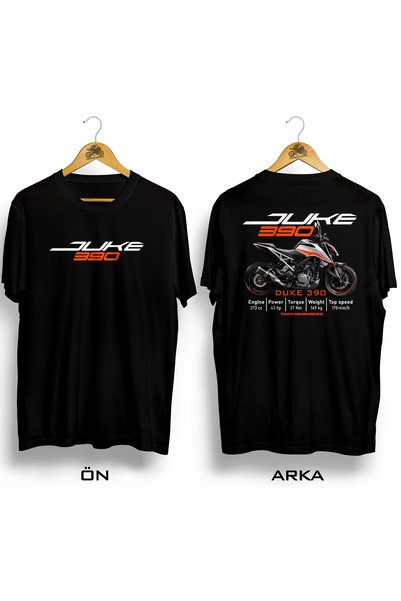 Turkish Riders Duke 390 White "22 / 100% Cotton 24/1 Fabric Premium Black and White Tshirt