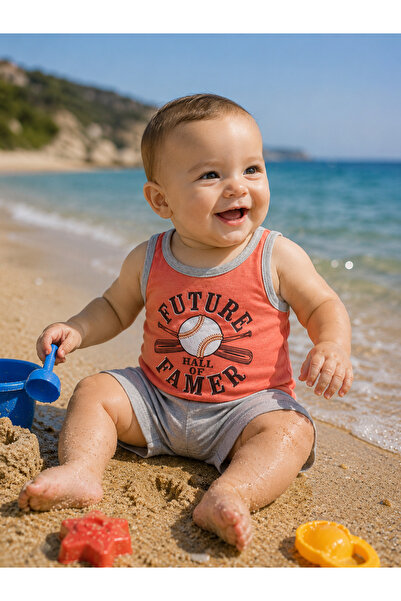 pio Ki̇ds Future Famer Printed Sleeveless Shorts Set