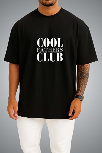 Bahriyeli Collection تي شيرت للجنسين مطبوع عليه Cool Fathers Club على الصدر و...