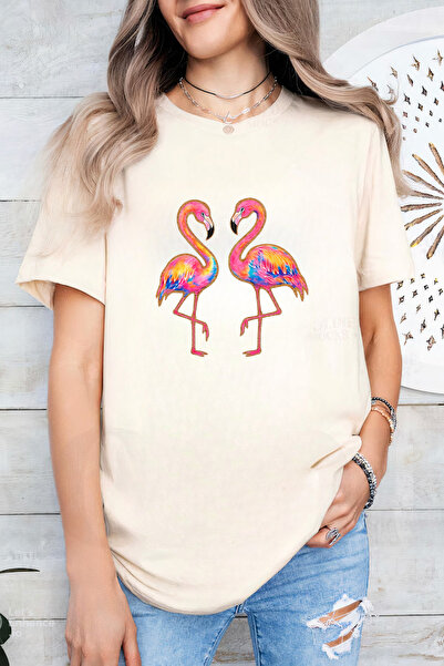 Sarah's Boutique Women's T-shirt – 100% cotton – Twin Flamingos