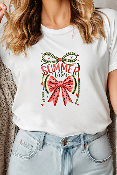 Sarah's Boutique Women's T-shirt – 100% cotton – Melon Gingham