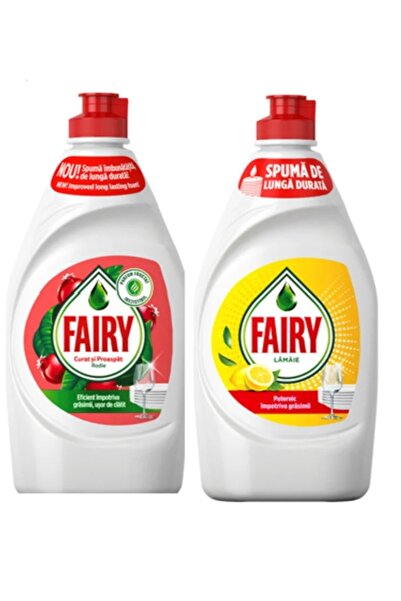Fairy Set 2 x Detergent vase Rodie & Portocală Roșie & Lămâie, 450 ml