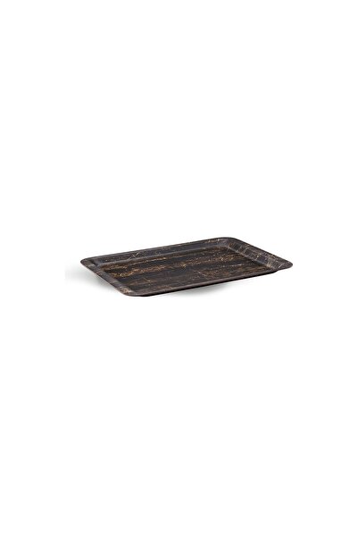 Tria Laminated Wooden Plain Tray 2 Pieces 27X38 cm Ebony Patterned Tf2738Sam