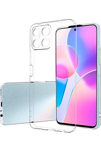 Kvy Kaviy Honor X8 Kamera Korumalı Şeffaf Süper Silikon Kılıf