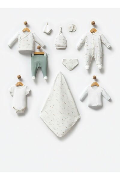 Mou&Kou Cute Forest Friends Patterned 10 Piece Newborn Baby Set