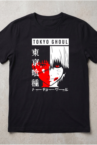 Silkensoul Tokyo Ghoul Ken Kaneki Anime Printed Unisex Black T-Shirt