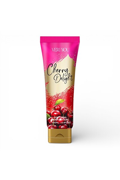 veri you Cherry Delight Body Lotion 250 ml – Cremă Hidratantă pentru Corp cu Parfum Dulce de Cireșe și Note Gurmande