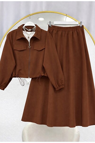 MODA MT Women's Skirt Suit with Pocket Covers -055