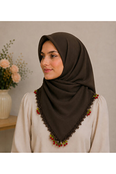 Butik Pamuklu Kiraz İnci Boncuklu Yazma